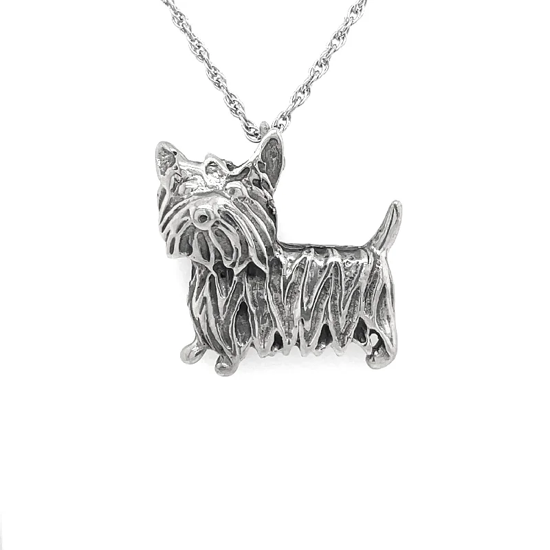 Necklaces and pendants with custom designs for a completely unique jewelry piece-Estate Sterling Silver Scottie Dog Necklace