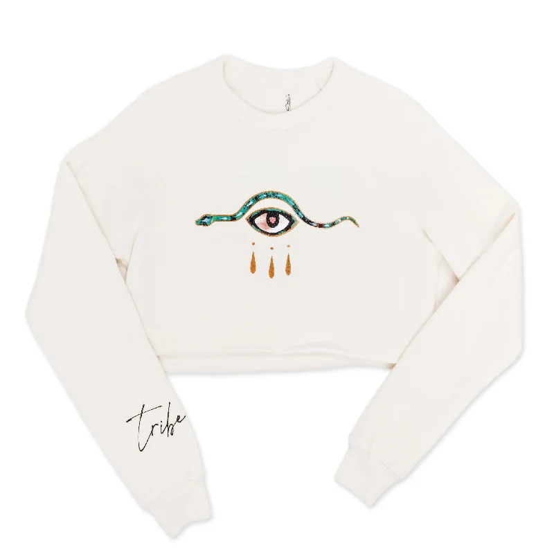 Beautiful necklaces and pendants with natural stones for an earthy, organic vibe-ETHEREAL ENCHANTMENT CROPPED CREWNECK