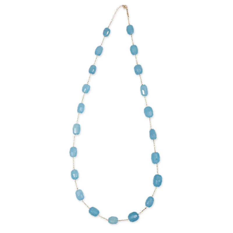 Best necklaces and pendants with personalized coordinates for a special keepsake-FACETED AQUAMARINE BEAD BY THE YARD