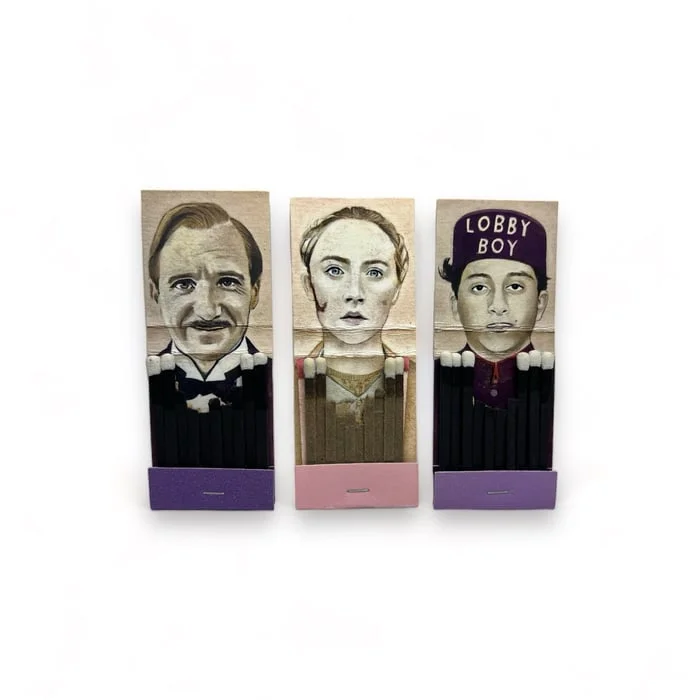 Necklaces and pendants with custom designs for a completely unique jewelry piece-GRAND BUDAPEST FRAMED MATCHBOOK