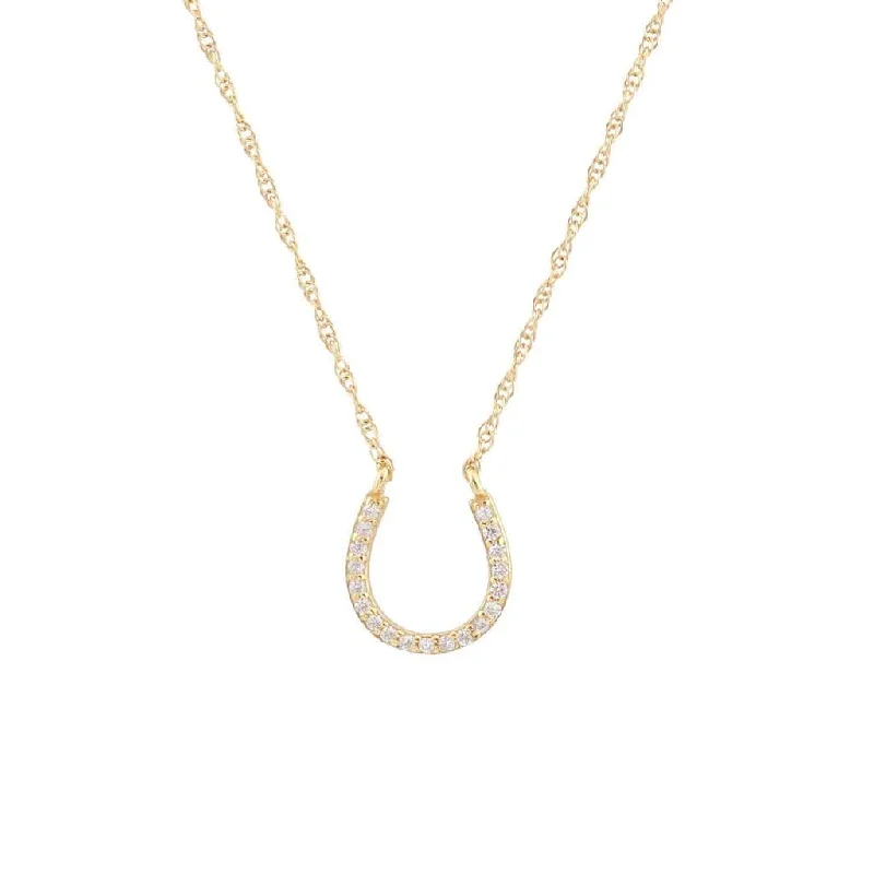 Necklaces and pendants with star-shaped designs for a whimsical, celestial touch-Kris Nations Horseshoe Pavé Charm Necklace