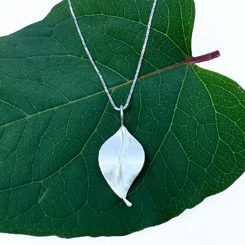 Best necklaces and pendants with matching earrings for a coordinated, elegant look-In Leaf Necklace - Sterling Silver, Indonesia