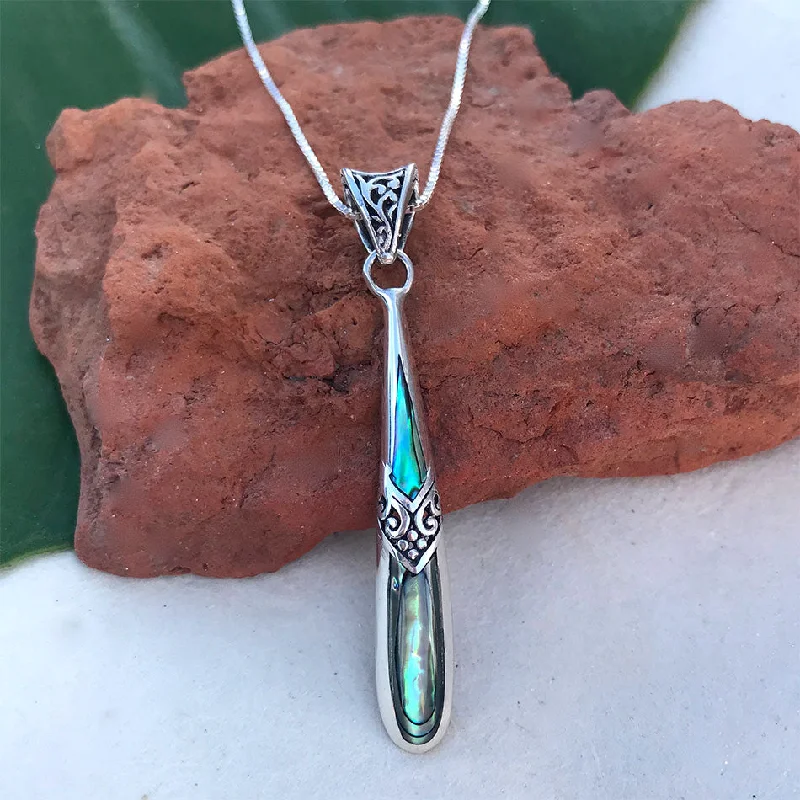 Stunning necklaces and pendants with jade gemstones for a calming green hue-Kenindah Abalone Necklace - Sterling Silver, Indonesia