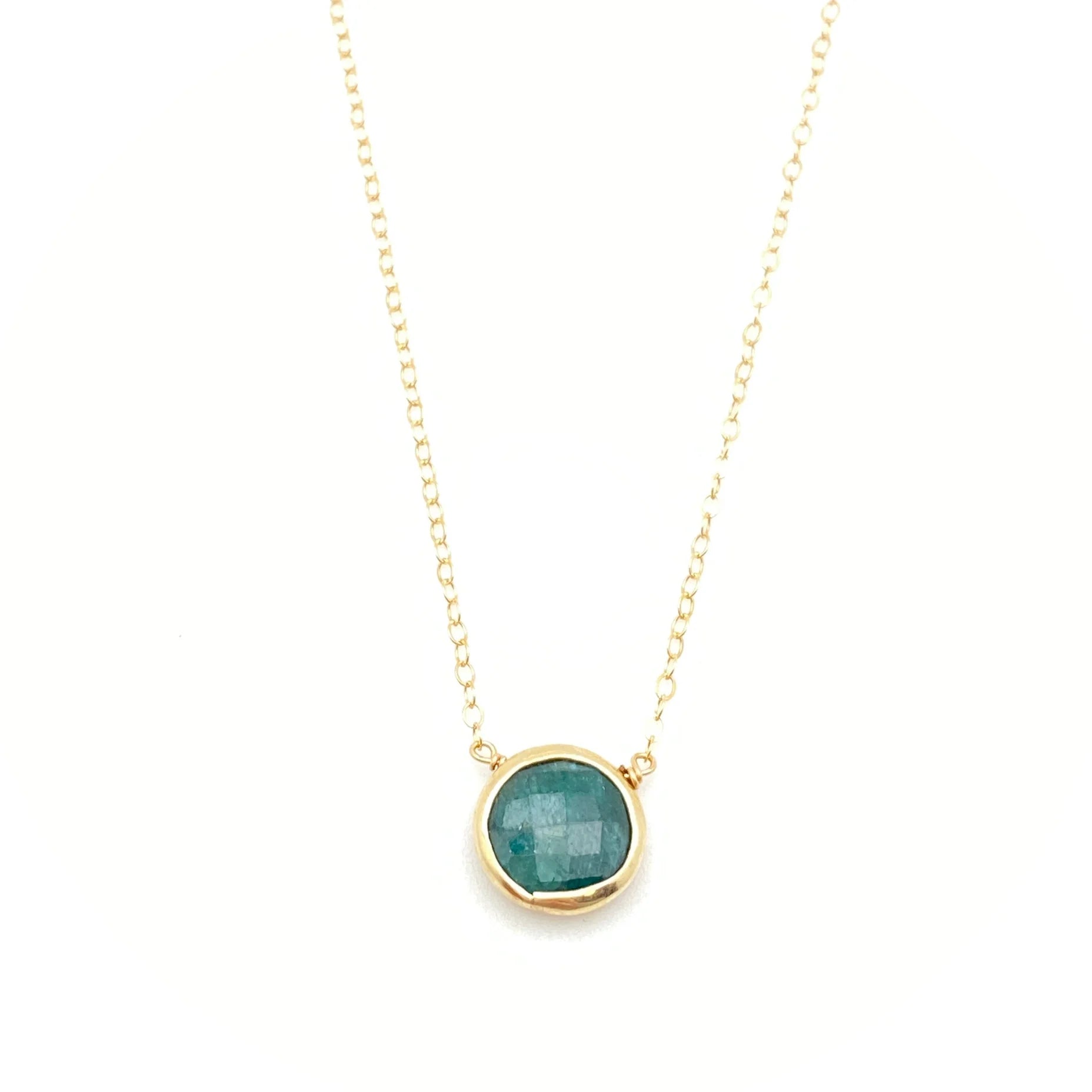 Necklaces and pendants with matching rings for a coordinated set of jewelry-Jlynn Kristen Necklace Emerald