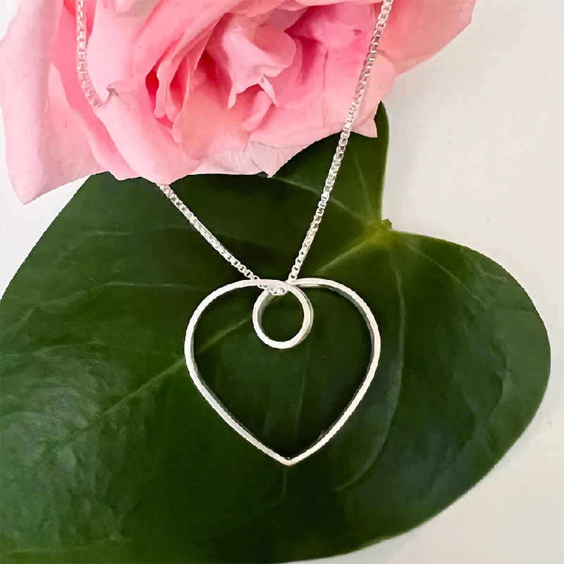 Stunning necklaces and pendants with jade gemstones for a calming green hue-Heart To Heart Necklace - Sterling Silver, Indonesia