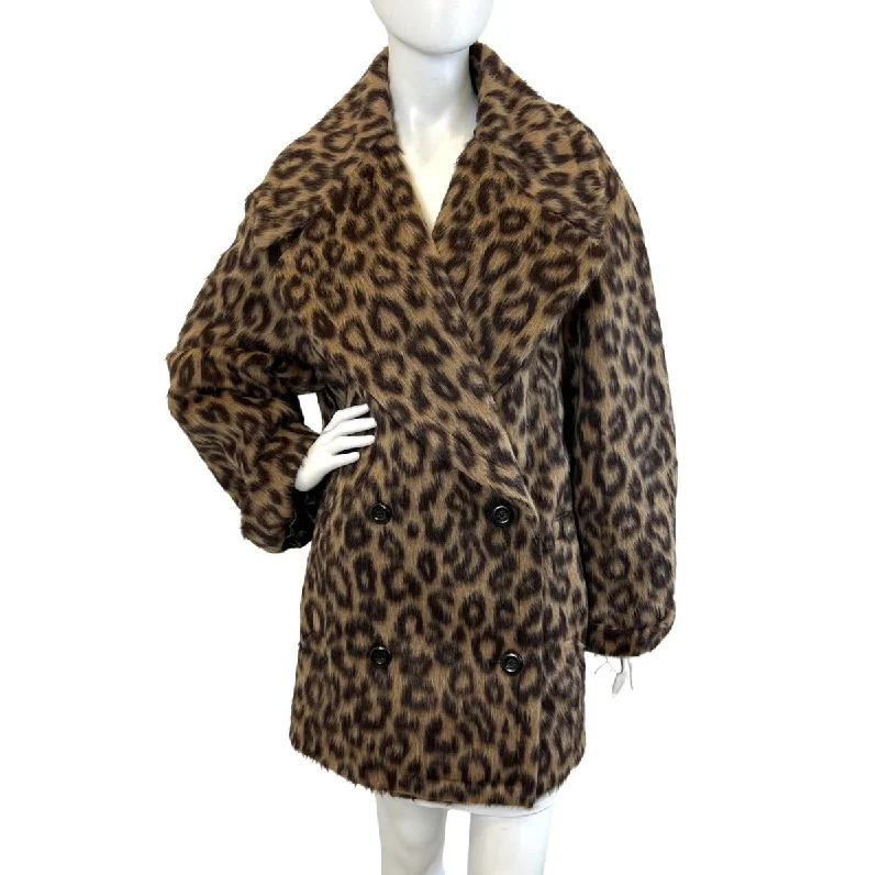 Stunning necklaces and pendants with chakra stones for healing and balance-Michael Kors Leopard  Print Faux Fur Coat