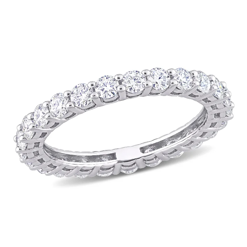 Rings with pave-set gemstones for brilliance -Mimi & Max 1 1/2ct DEW Created Moissanite Eternity Ring in 10k White Gold