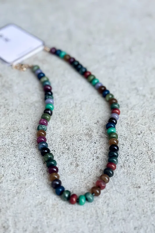 Best necklaces and pendants with emerald gemstones for a rich, sophisticated design-Natural Agate Like Jewel Tone Beaded Necklace