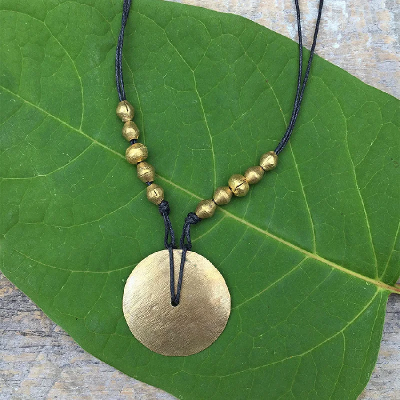 Trendy necklaces and pendants with statement pieces for a bold fashion statement-Over the Moon Necklace - Gold, Ethiopia