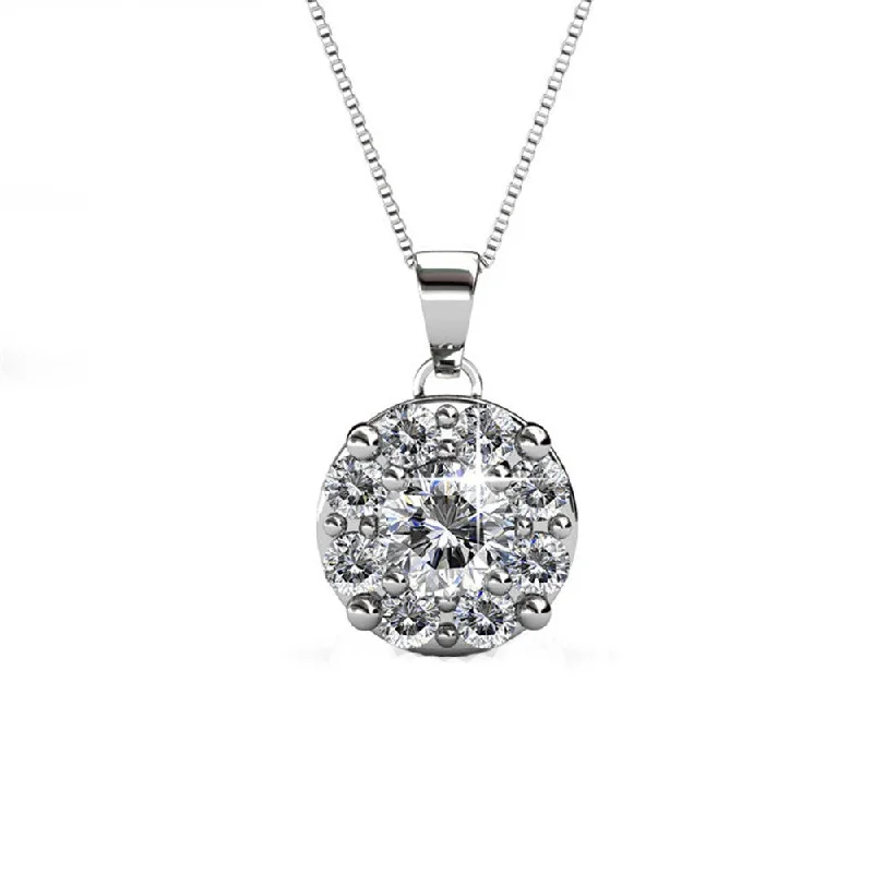 Best necklaces and pendants with matching earrings for a coordinated, elegant look-Ruth 18k White Gold Plated Silver Pendant Necklace with Swarovski Crystals