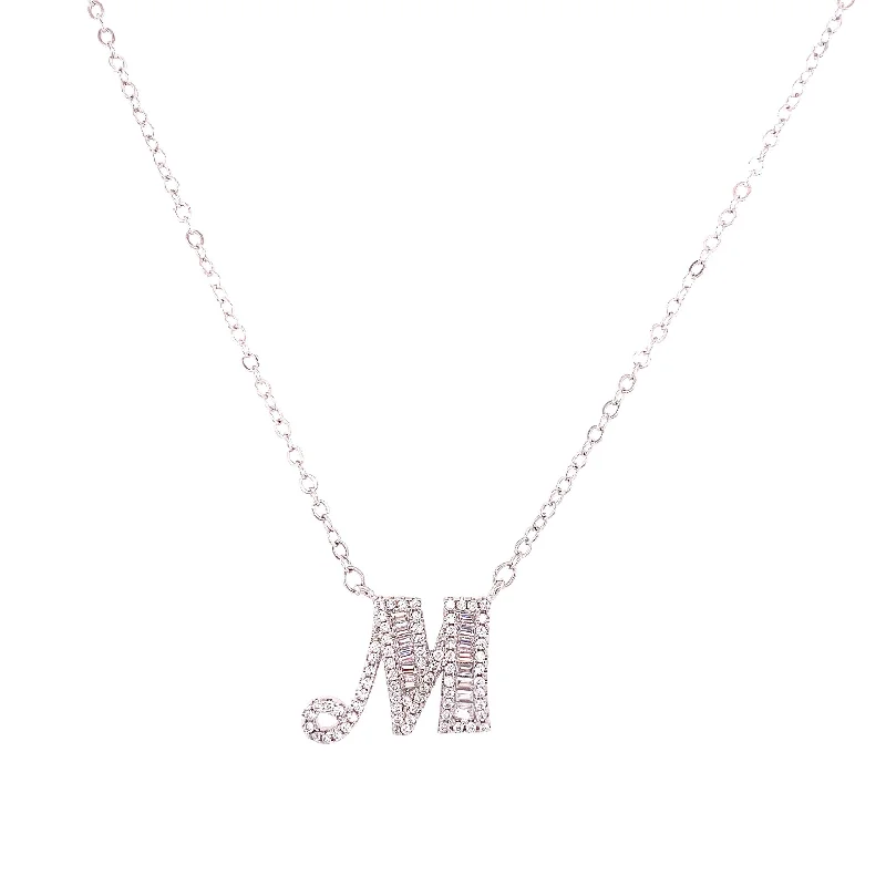 Layered necklaces and pendants for a trendy and fashionable stacked look-Script CZ Letter Necklace