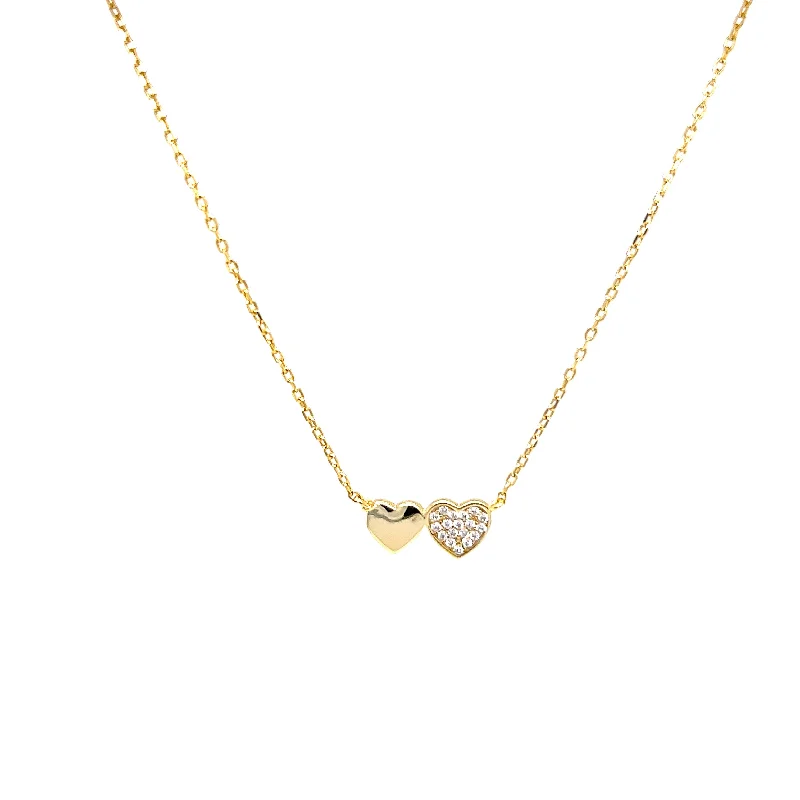 Beautiful necklaces and pendants with geometric shapes for a modern, artistic design-Small Double Heart Necklace