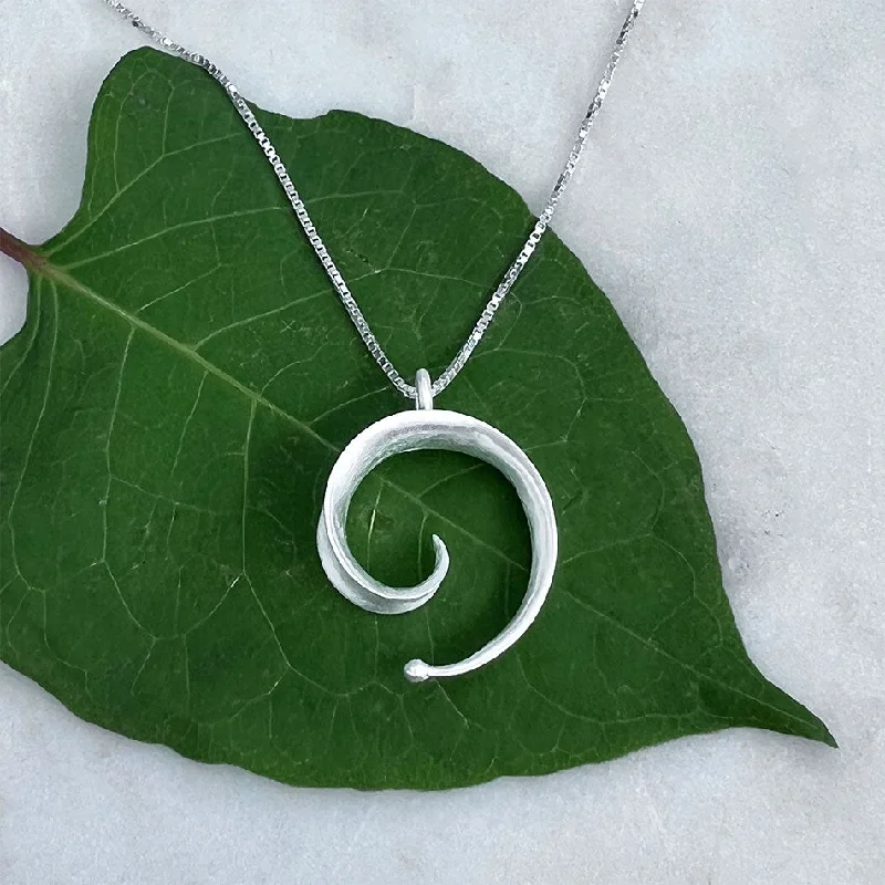 Personalized necklaces and pendants with coordinates for a meaningful location-based gift-Spiral of Life Necklace - Sterling Silver, Indonesia