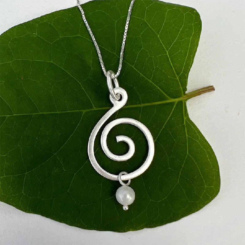 Necklaces and pendants with personalized charms for a custom piece of jewelry-Spiral Up Necklace - Sterling Silver, Indonesia