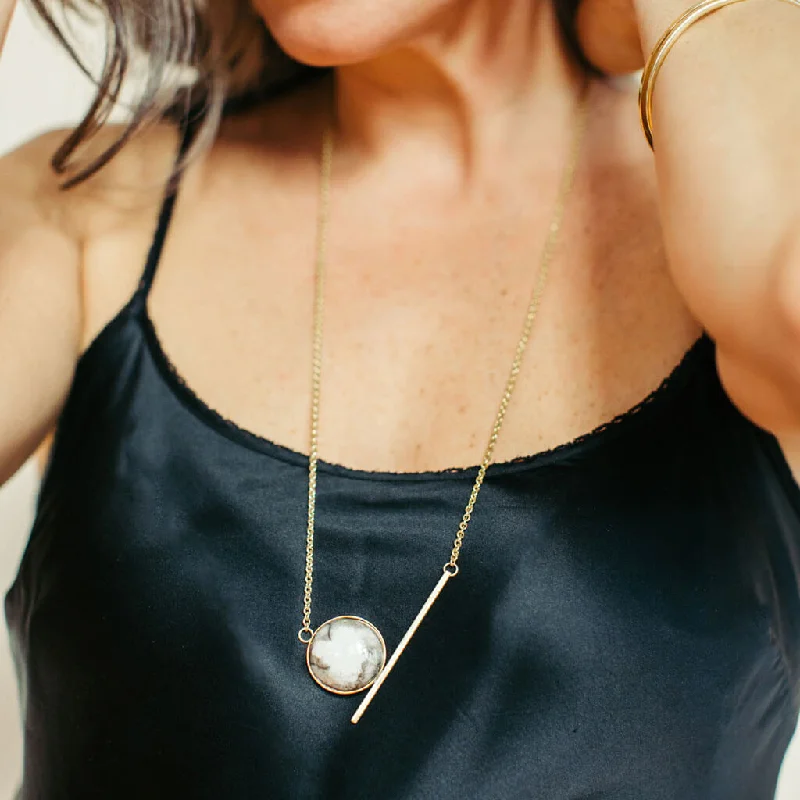 Best necklaces and pendants with black diamonds for an edgy, bold statement-Sticks & Stones Pendant Necklace - Raku + Brass