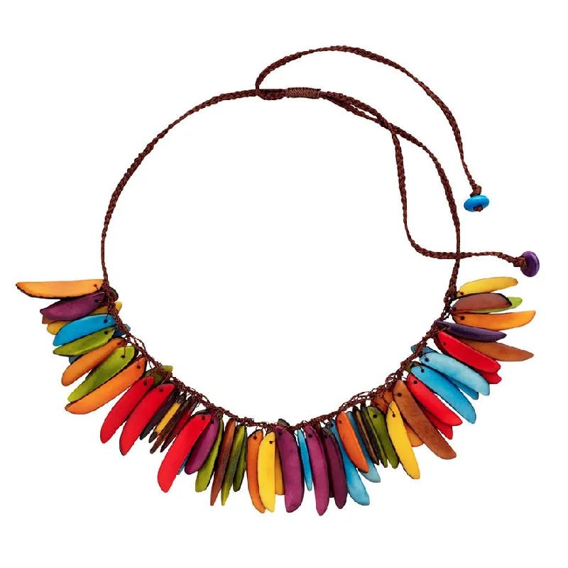 Best necklaces and pendants with silver chains for a sleek, timeless look-Tagua Festivity Necklace, Ecuador