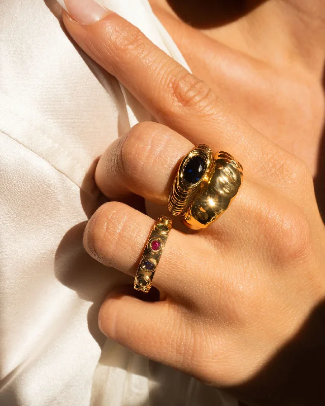 Rings with gothic rose quartz for drama -The Royale Stone Signet Ring