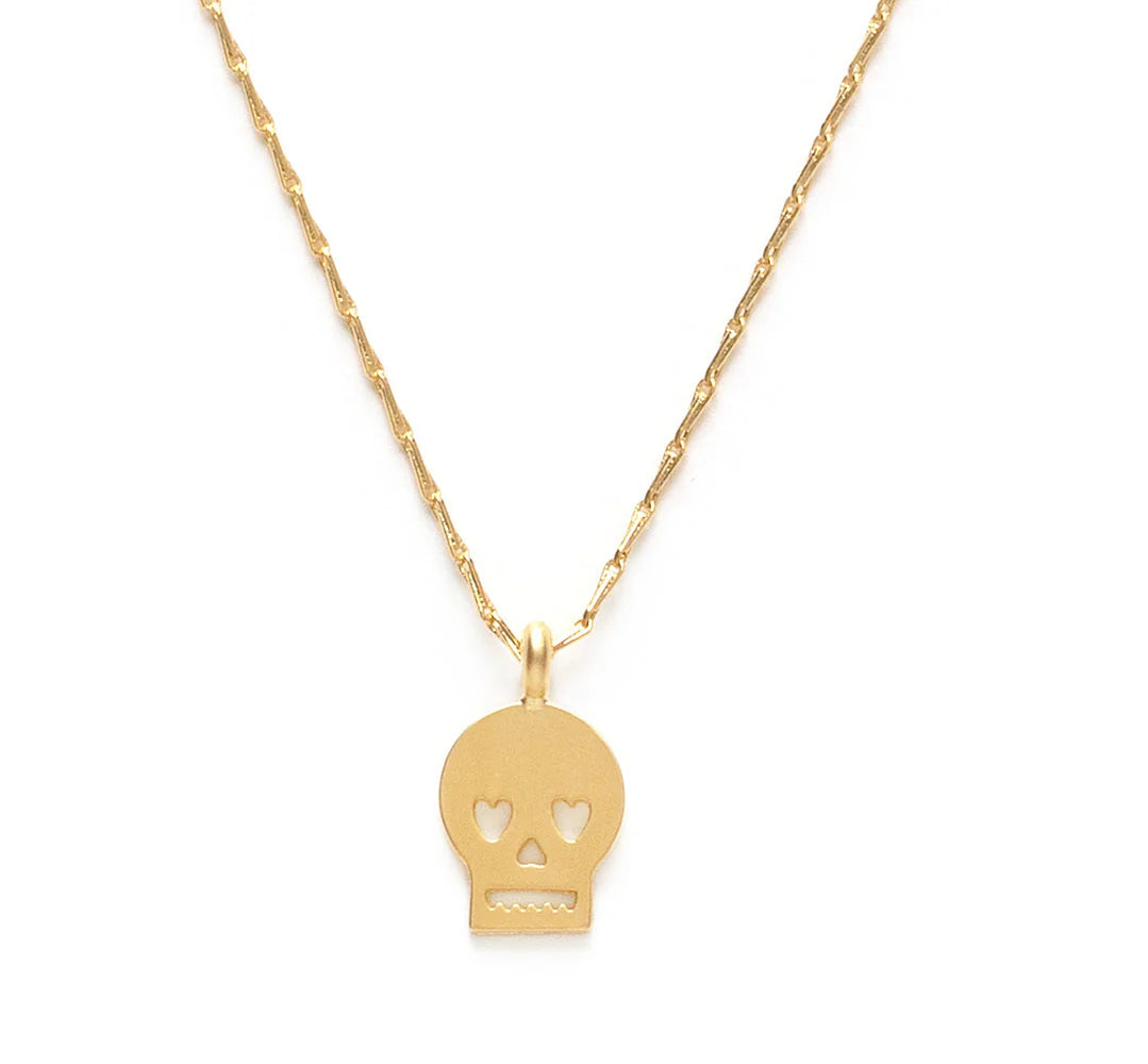 Trendy necklaces and pendants with geometric shapes for a modern aesthetic-Amano Studio Tiny Skull Necklace