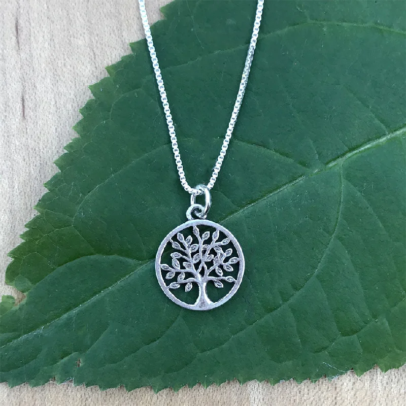 Simple necklaces and pendants with tiny charms for a delicate and casual vibe-Tree of Life Necklace - Sterling Silver, Indonesia