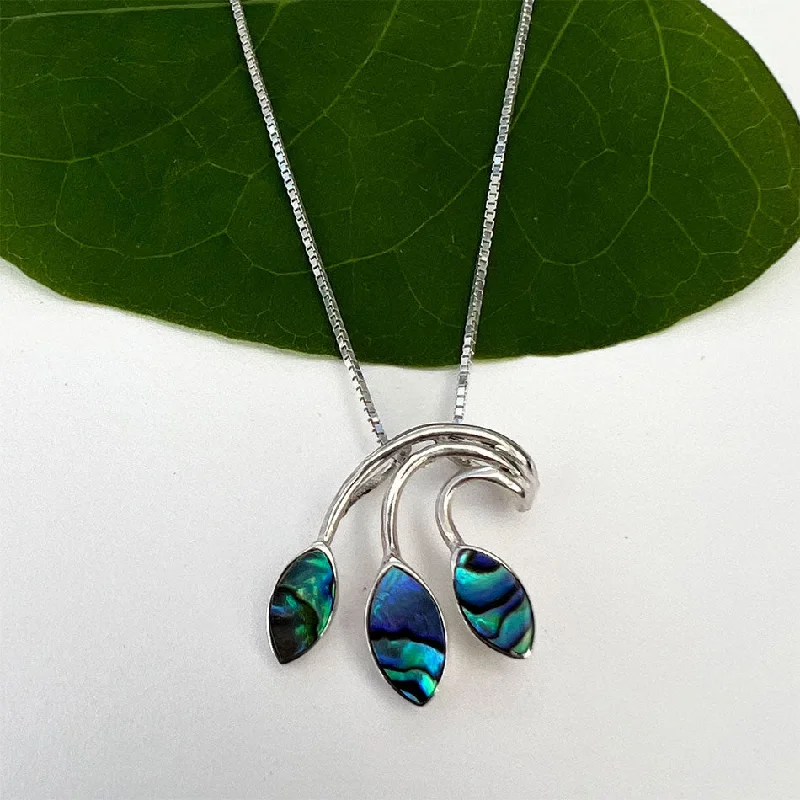 Necklaces and pendants with zodiac constellation designs for an astrological touch-Abalone Leaf Necklace - Sterling Silver, Indonesia